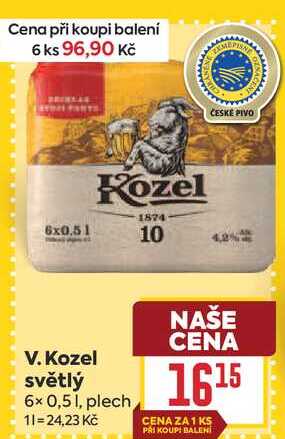 V. Kozel světlý 6x 0,51, plech