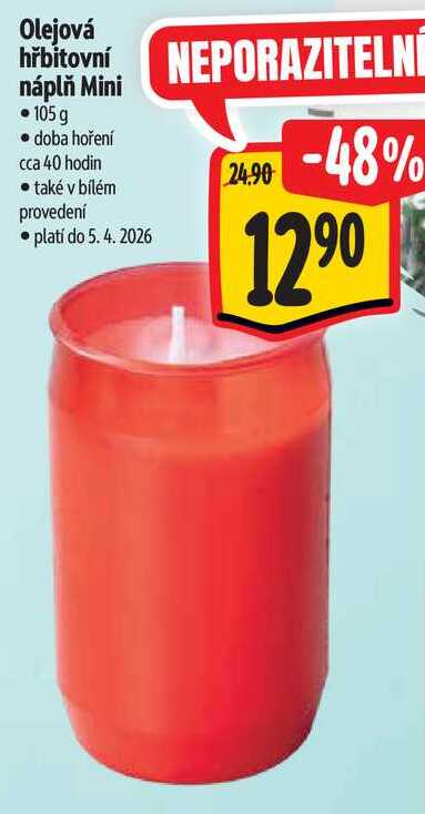 Olejová hřbitovní náplň Mini, 105 g