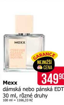Mexx dámská nebo pánská EDT 30 ml, různé druhy