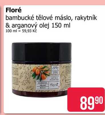 Floré bambucké tělové máslo, rakytník & arganový olej 150 ml 