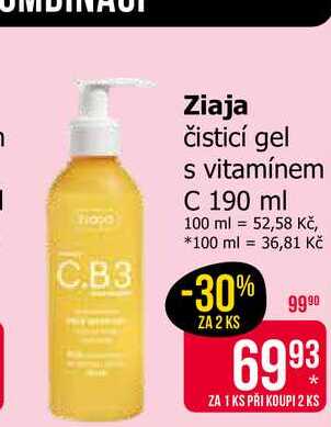 Ziaja čisticí gel s vitamínem C 190 ml 