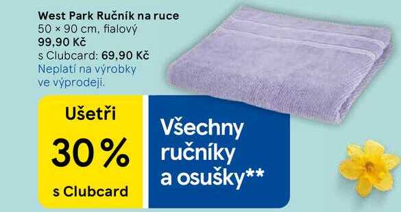 West Park Ručník na ruce, 50 x 90 cm. fialový  