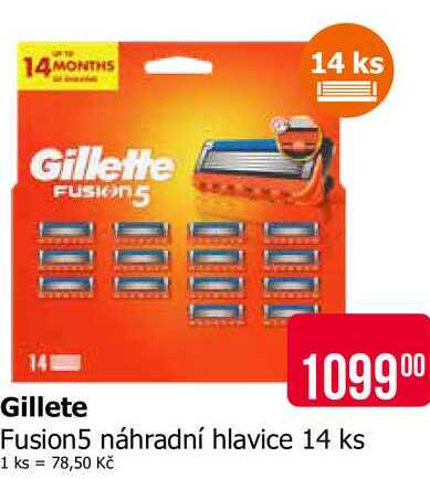 Gillete Fusion5 náhradní hlavice 14 ks 