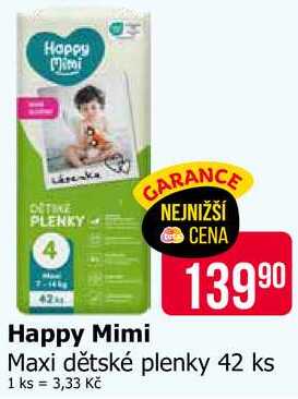 Happy Mimi Maxi dětské plenky 42 ks 