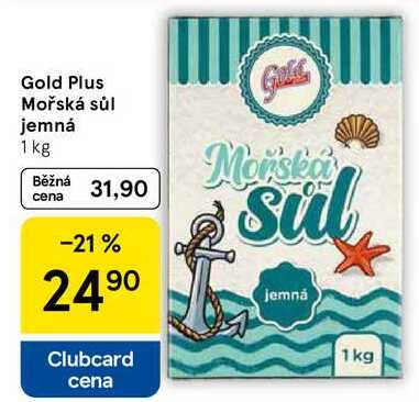 Gold Plus Mořská sůl jemná, 1 kg  