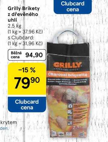 Grilly Brikety z dřevěného uhli, 2,5 kg 