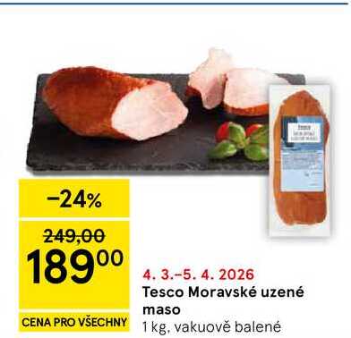 Tesco Moravské uzené maso, 1 kg