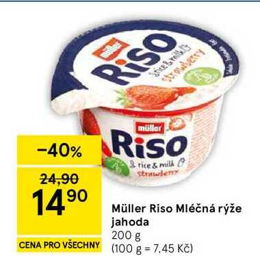 Müller Riso Mléčná rýže jahoda, 200 g