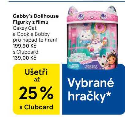 Gabby's Dollhouse Figurky z filmu, Cakey Cat a Cookie Bobby pro nápadité hraní  