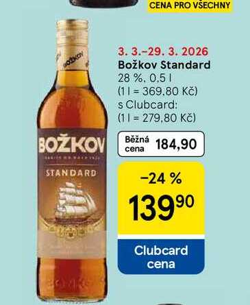 Božkov Standard 28 %, 0,5 l