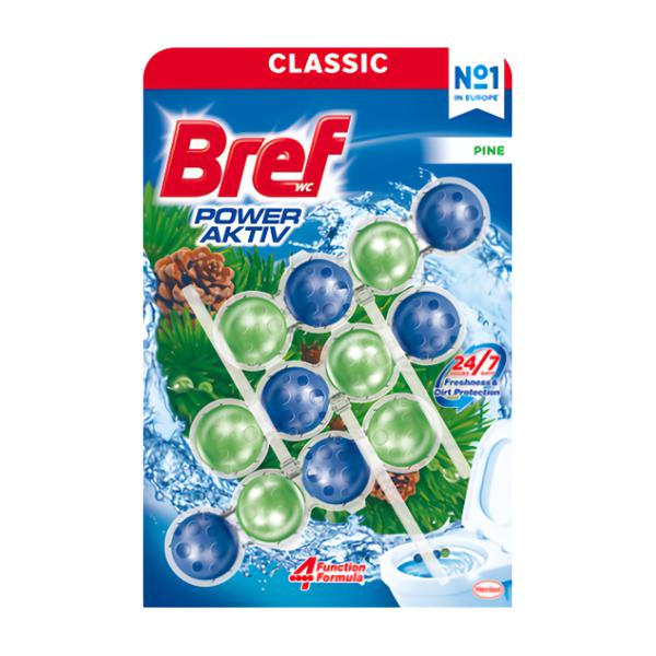 Bref Power Aktiv Pine tuhý WC blok 3x50g