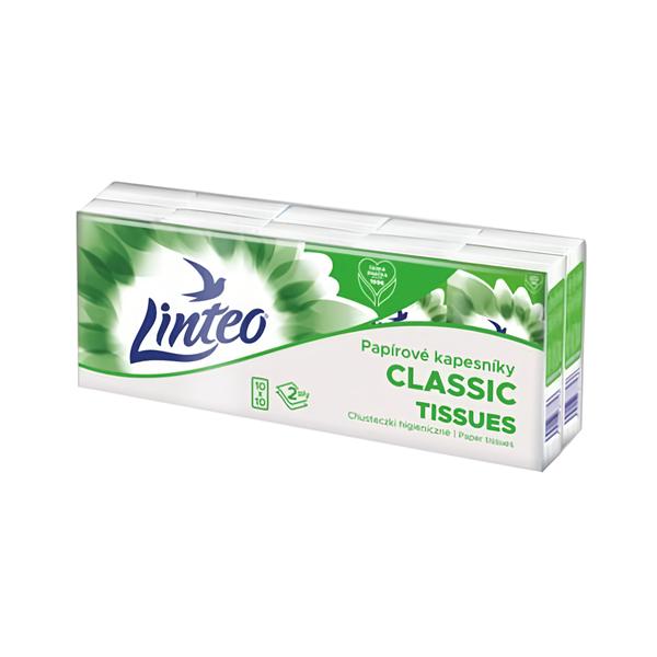 Linteo Papírové kapesníky Classic bílé, 2vrstvé