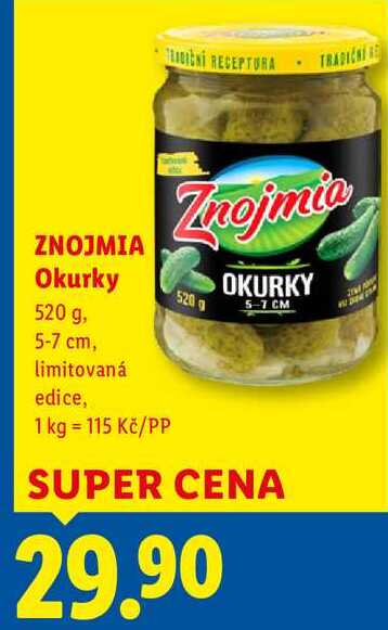 ZNOJMIA Okurky, 520 g