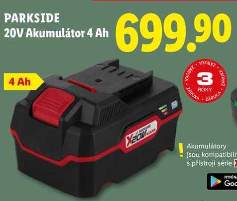 PARKSIDE 20V Akumulátor 4 Ah