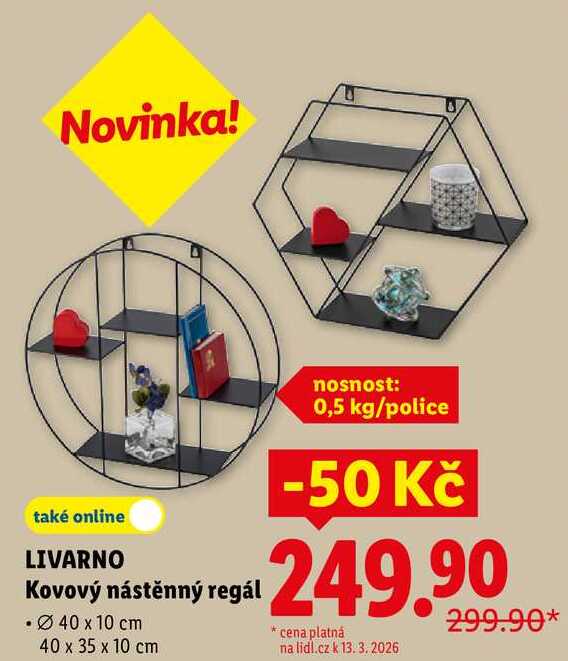 LIVARNO Kovový nástěnný regál