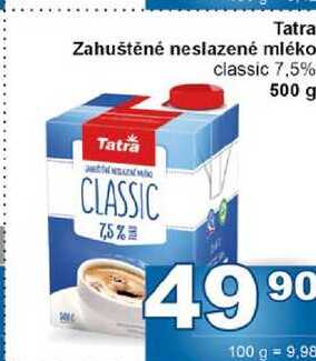 Tatra Zahuštěné neslazené mléko classic 7,5% 500 g