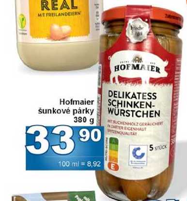 Hofmaier šunkové párky 380 g