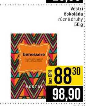 Vestri čokoláda různé druhy 50 g