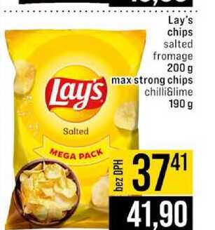 Lay's chips salted fromage 200 g max strong chips chilliâlime 190 g 