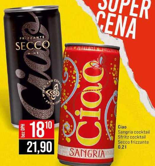 Ciao Sangria cocktail Sfritz cocktail Secco frizzante 0,2l 