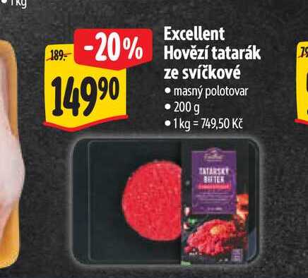 Excellent Hovězí tatarák ze svíčkové 200 g