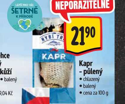   Kapr - půlený 100 g 