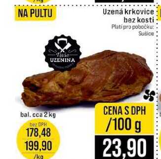 Uzená krkovice bez kosti bal.cca 2 kg 100g