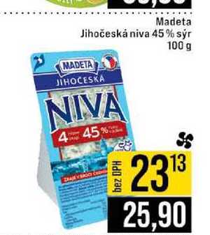 Madeta Jihočeská niva 45% sýr 100 g