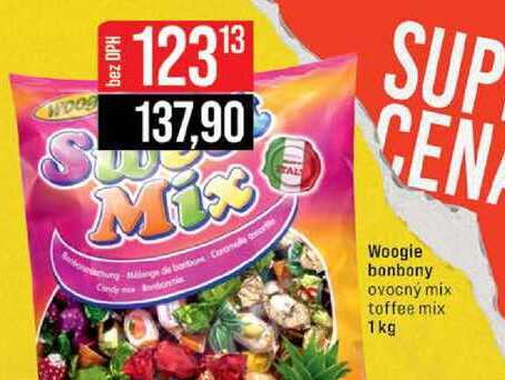Woogie bonbony ovocný mix toffee mix 1 kg 