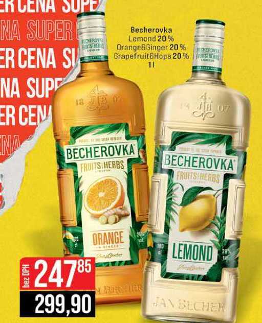 Becherovka Lemond 20% Orange&Ginger 20% Grapefruit&Hops 20% 1l