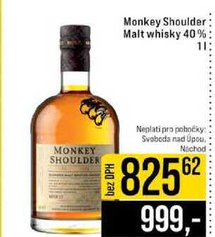 Monkey Shoulder Malt whisky 40% 1l