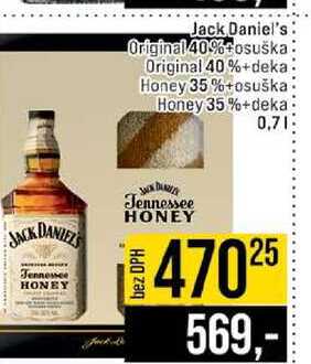 Jack Daniel's Original 40%+osuška Original 40%+deka Honey 35%+osuška Honey 35%+deka 0,7l