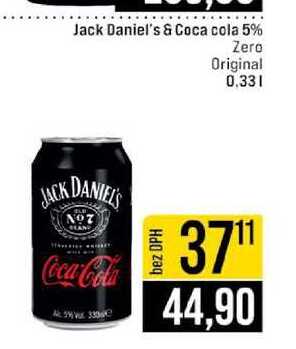 Jack Daniel's & Coca cola 5% Zero Original 0.33l