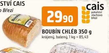 BOUBÍN CHLÉB 350 g krájený, balený
