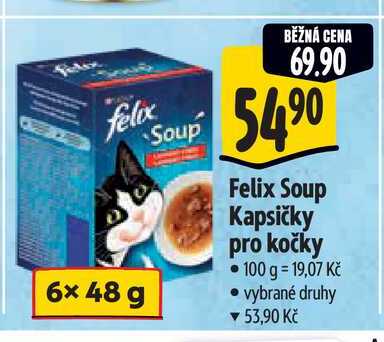  Felix Soup Kapsičky pro kočky 6x48 g