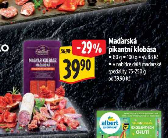   Maďarská pikantní klobása  80 g