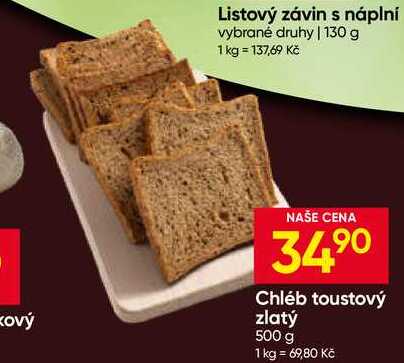 Chléb toustový zlatý 500 g