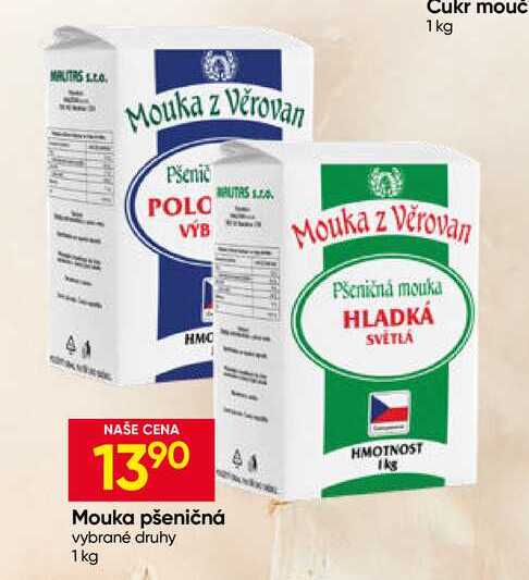 Mouka z Věrovan Mouka pšeničná vybrané druhy 1 kg