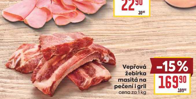 Vepřová žebírka masitá na pečení i gril cena za 1kg 