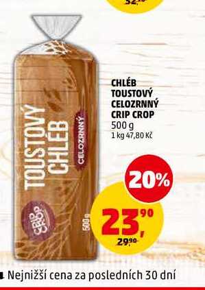 CHLÉB TOUSTOVÝ CELOZRNNÝ CRIP CROP, 500 g 