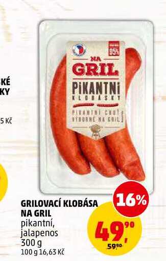GRILOVACÍ KLOBÁSA NA GRIL, 300 g 