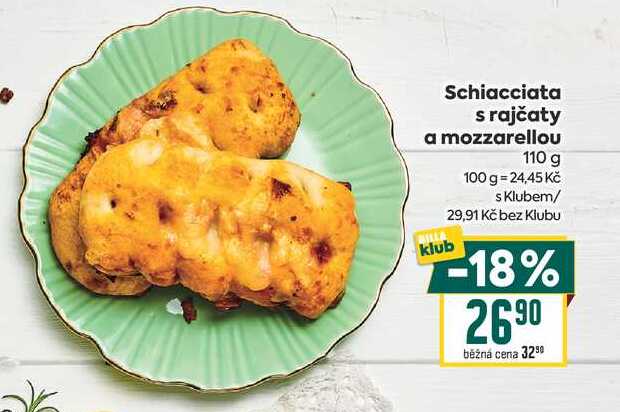 Schiacciata s rajčaty a mozzarellou 110 g