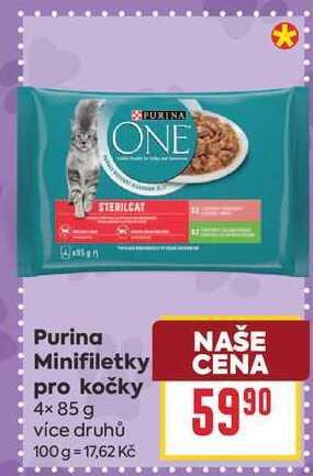 Purina Minifiletky pro kočky 4× 85 g 