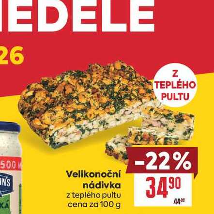 Velikonoční nádivka z teplého pultu cena za 100 g