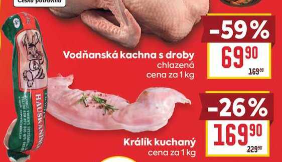 Králík kuchaný cena za 1 kg 