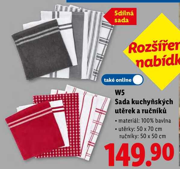 W5 Sada kuchyňských utěrek a ručníků 