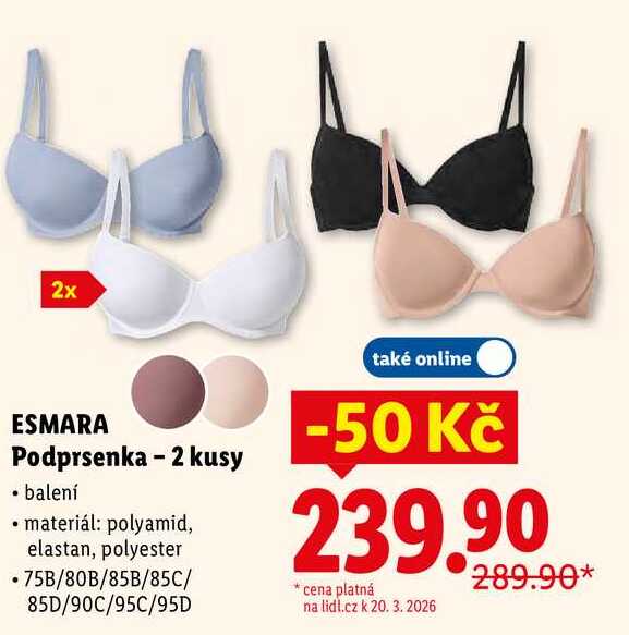 ESMARA Podprsenka - 2 kusy