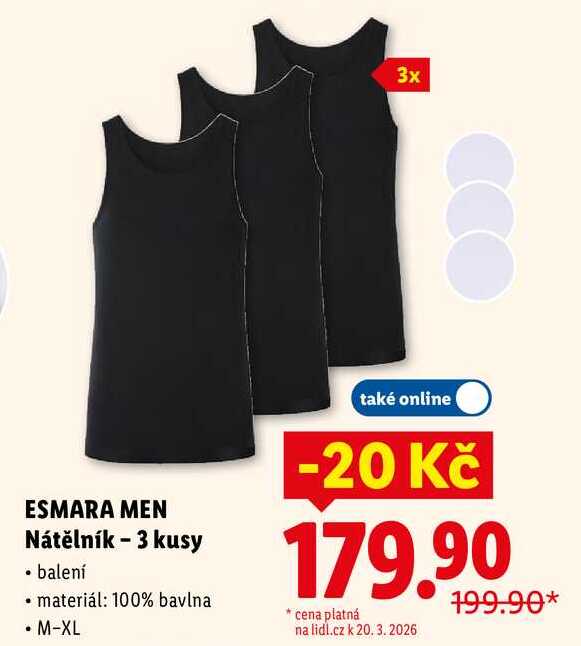 ESMARA MEN Nátělník - 3 kusy