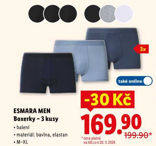 ESMARA MEN Boxerky - 3 kusy 