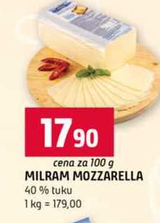 MILRAM MOZZARELLA 40% tuku 100g